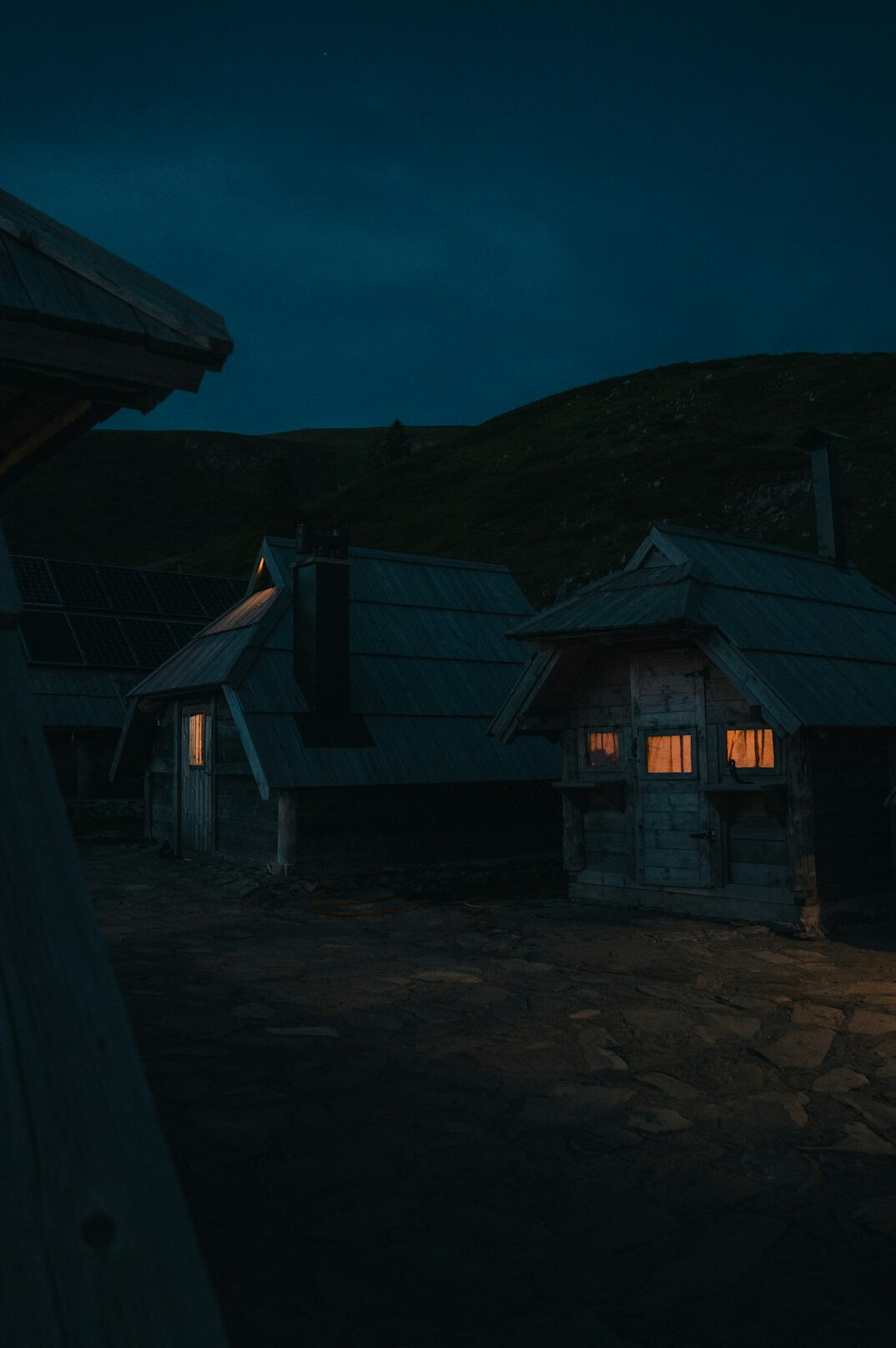 mysterious old house at night